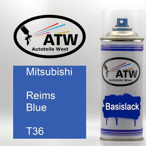 Mitsubishi, Reims Blue, T36: 400ml Sprühdose, von ATW Autoteile West.